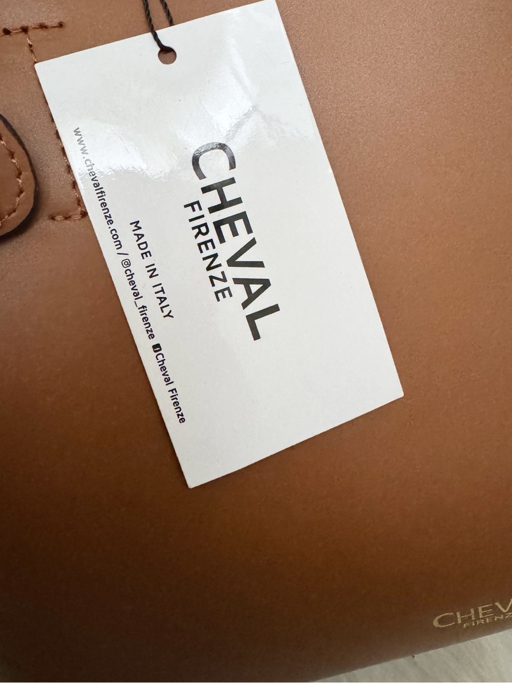 Cheval Firenze Italian Leather Top Handle Bag Brown Gold Hardware NWT - Picture 4 of 11